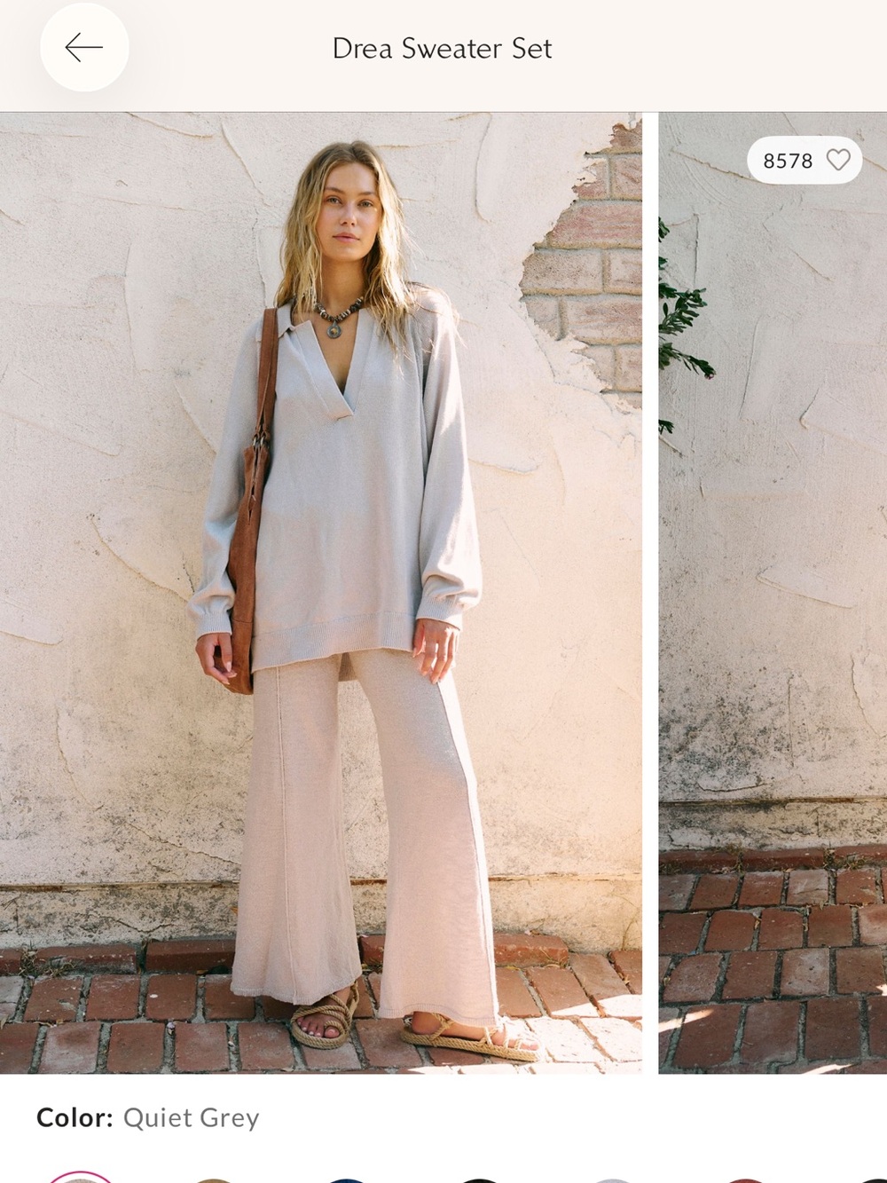 Free People Drea Sweater Set in Quiet Grey